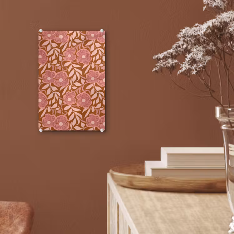 Glas schilderij - Sfeer - Bloemen - Roze — 6