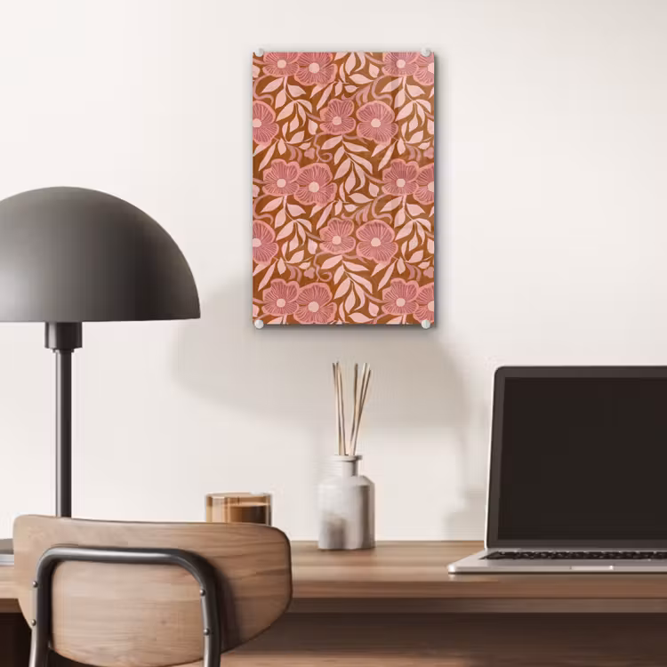 Glas schilderij - Sfeer - Bloemen - Roze — 7