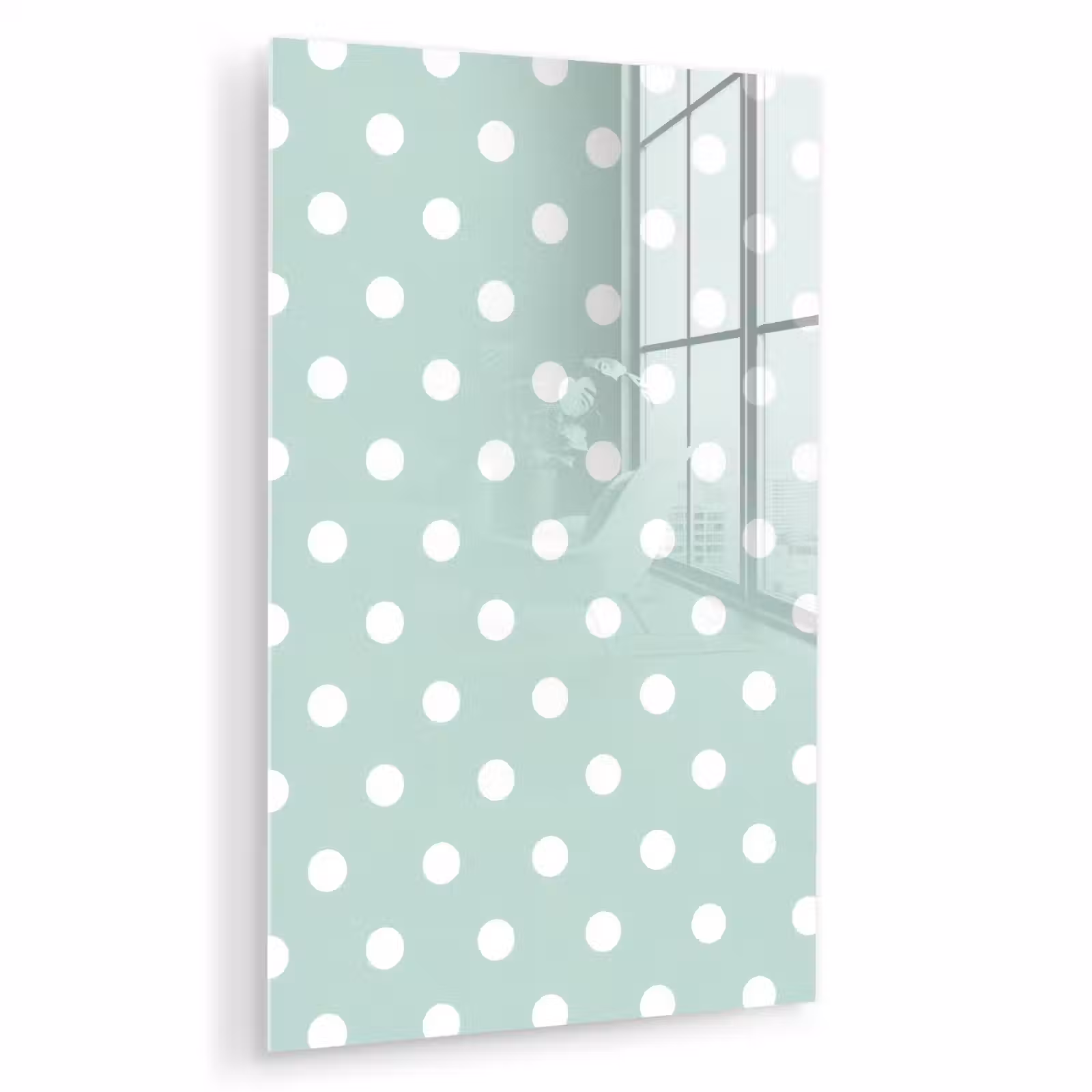 Glas schilderij - Klassiek - Polka - Groen — 1
