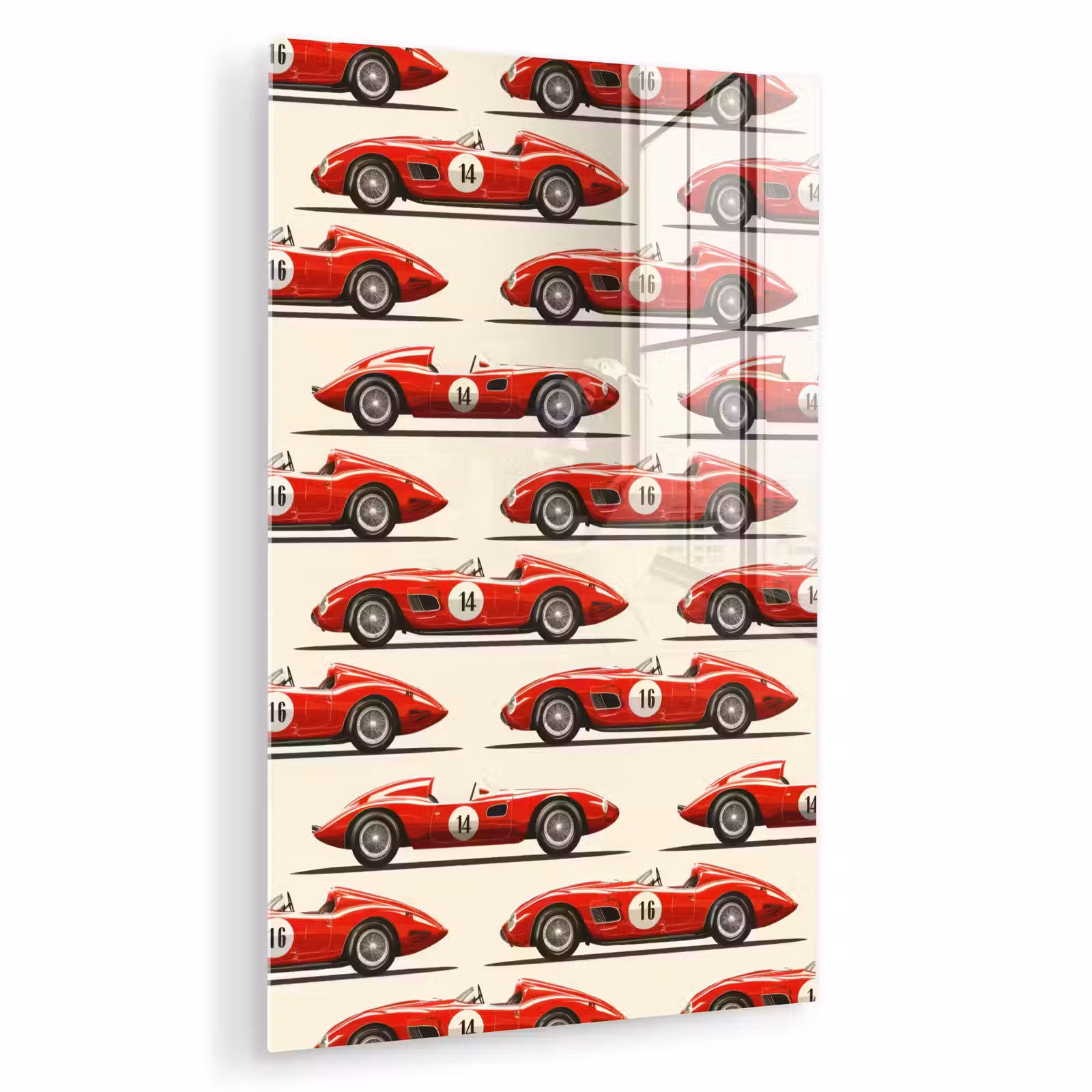 Glas schilderij - Raceauto - Retro - Rood — 1