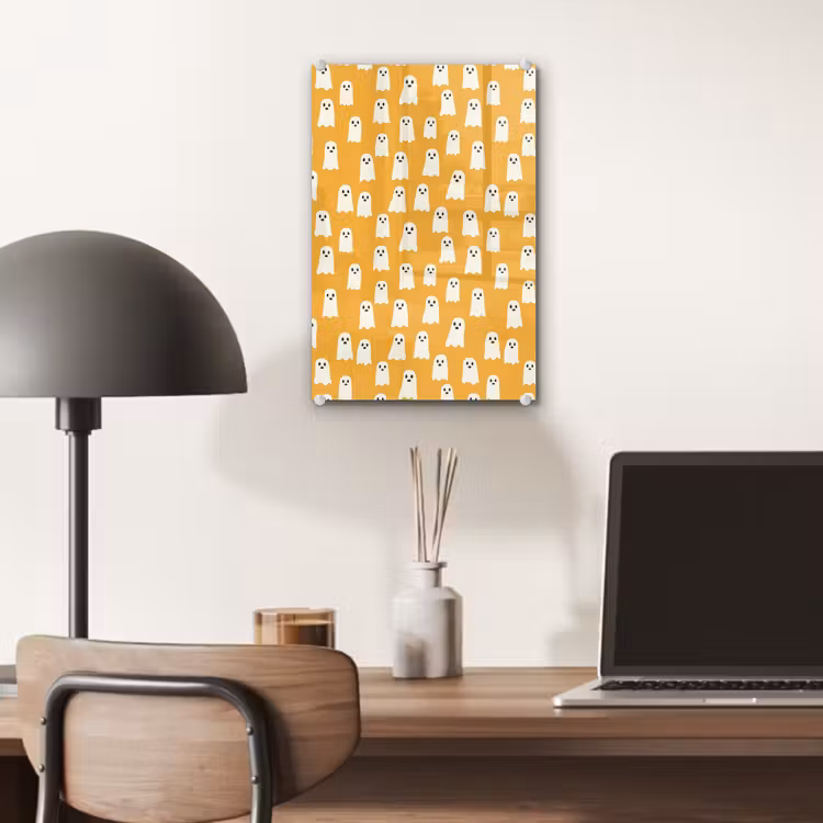 Glas schilderij - Halloween - Spookjes - Oker — 7