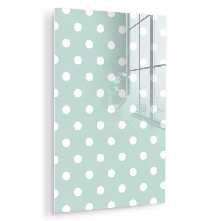 Glas schilderij - Klassiek - Polka - Groen — 1