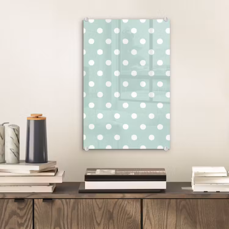 Glas schilderij - Klassiek - Polka - Groen — 2