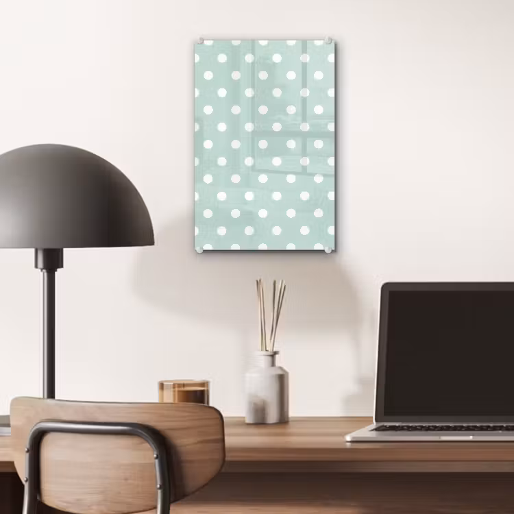 Glas schilderij - Klassiek - Polka - Groen — 7