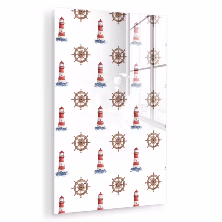 Glas schilderij - Nautisch - Klassiek - Rood — 1