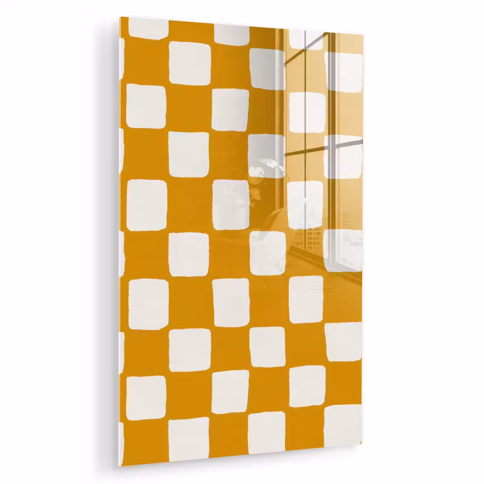 Glas schilderij - Grafisch - Patroon - Oker — 1