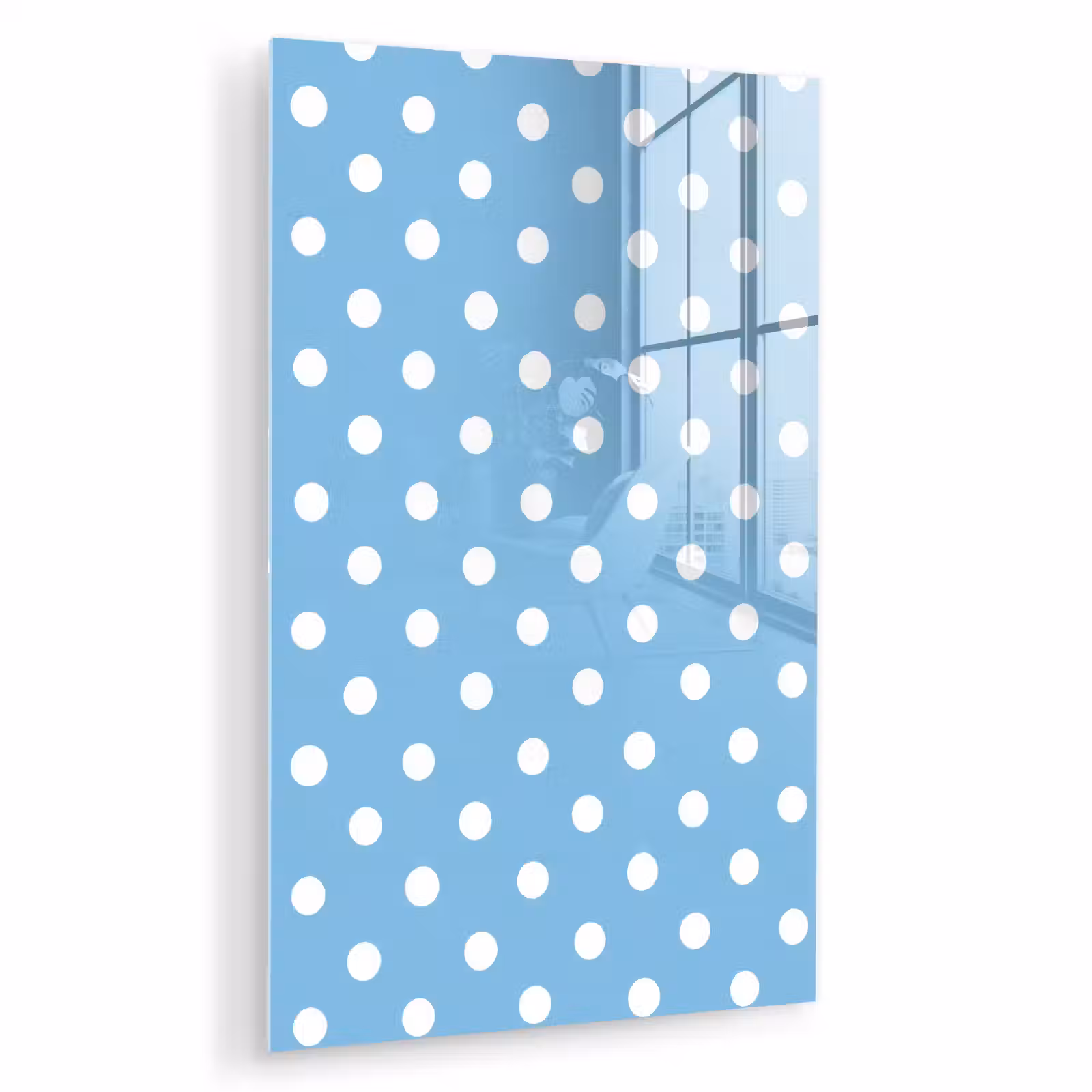 Glas schilderij - Polka - Dots - Blauw — 1