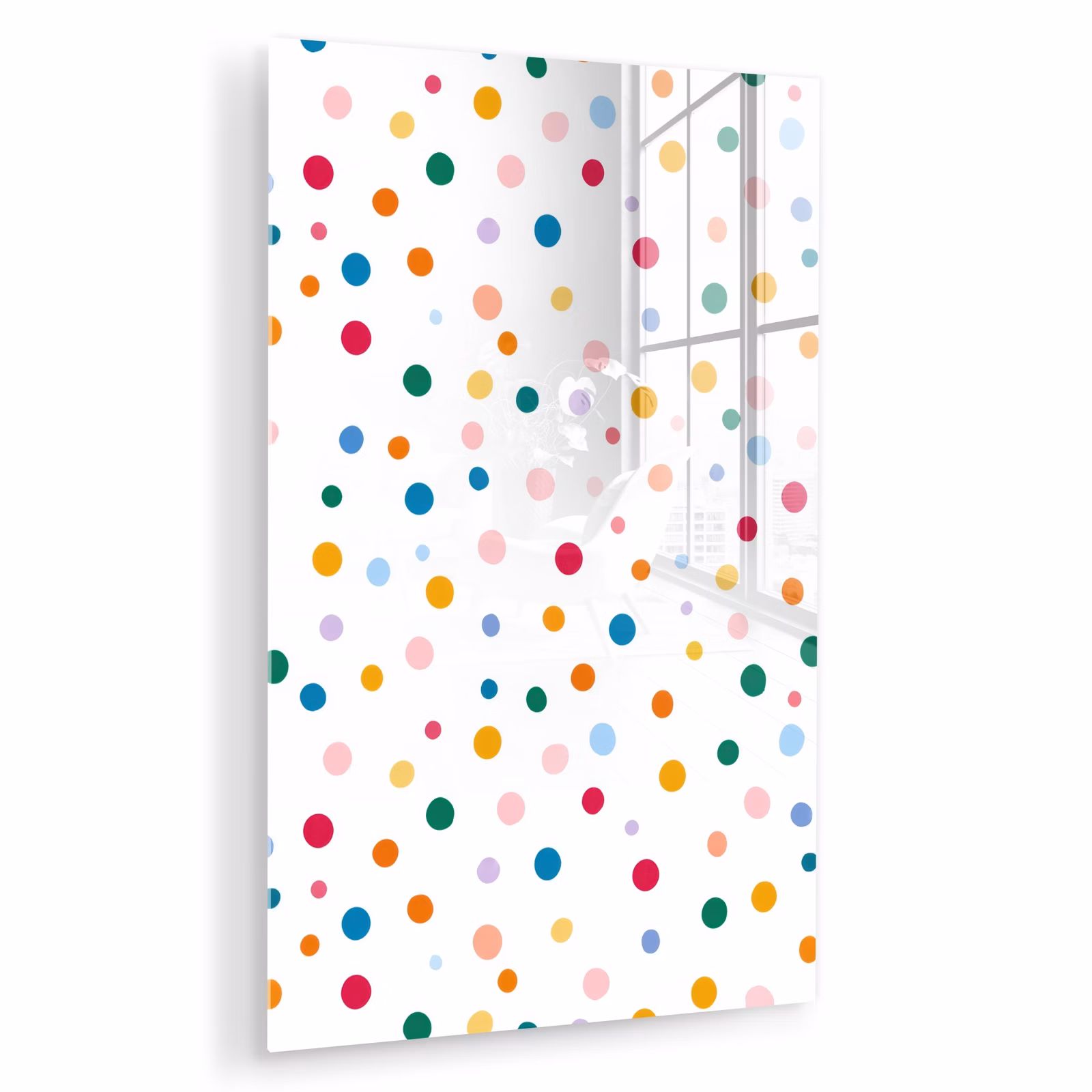Glas schilderij - Stippen - Speels - Kleurrijk — 1