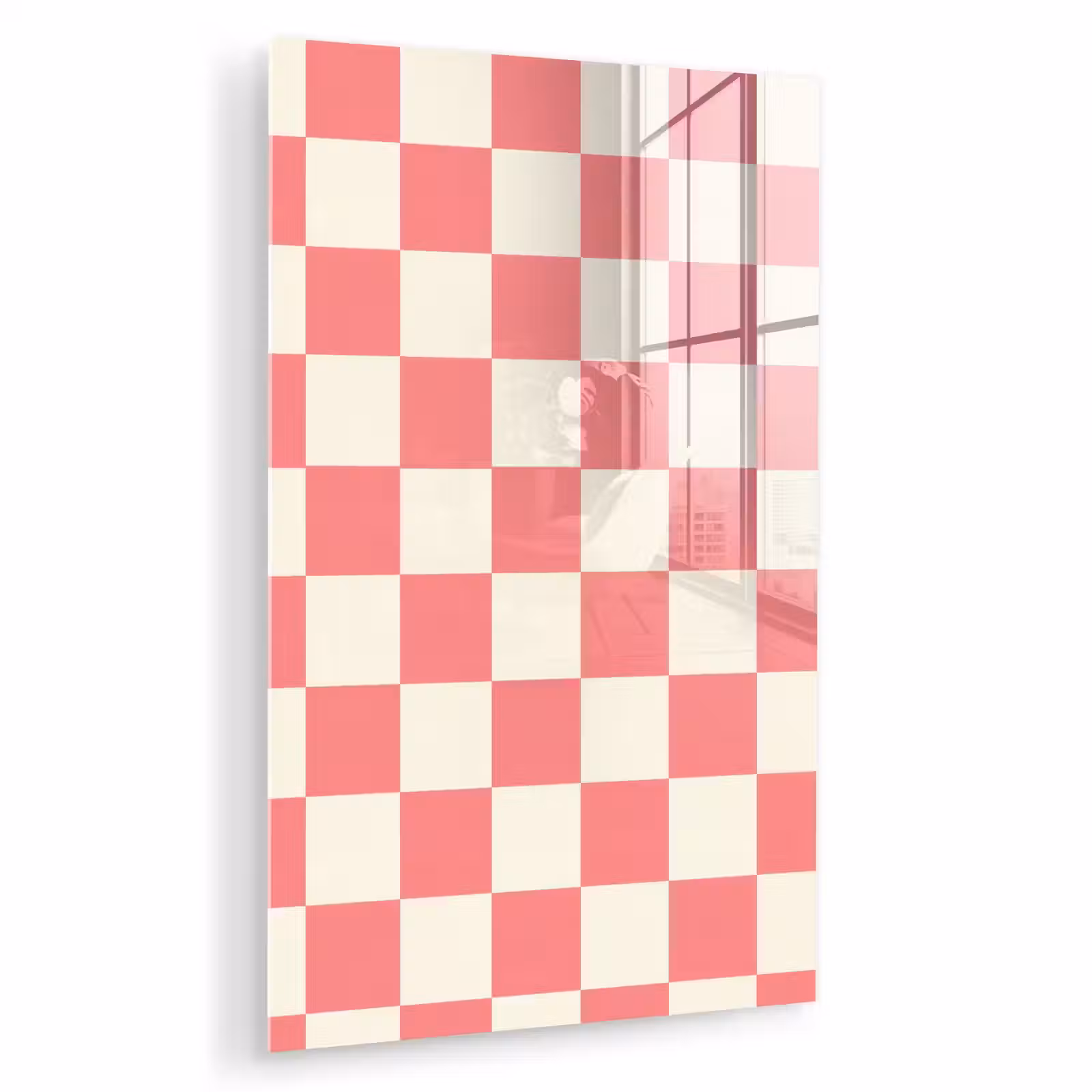 Glas schilderij - Traditioneel - Patroon - Roze — 1