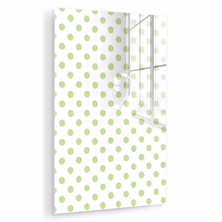 Glas schilderij - Dots - Klassiek - Groen — 1