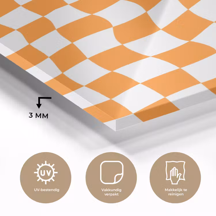 Glas schilderij - Golvend - Patroon - Oranje — 3