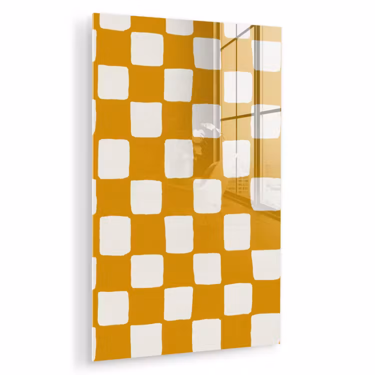 Glas schilderij - Grafisch - Patroon - Oker — 1