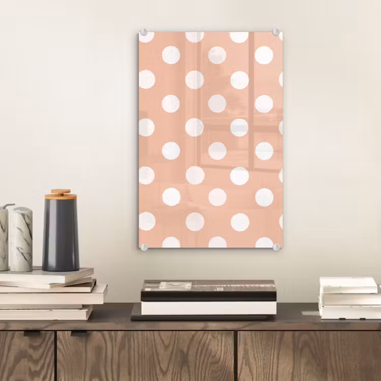 Glas schilderij - Klassiek - Polka - Perzik — 2
