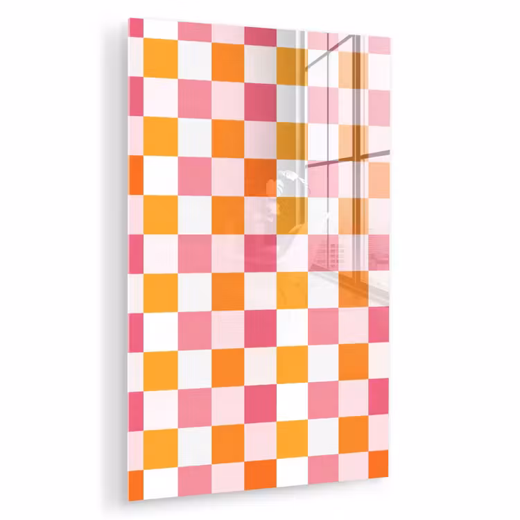 Glas schilderij - Patroon - Vierkant - Roze — 1
