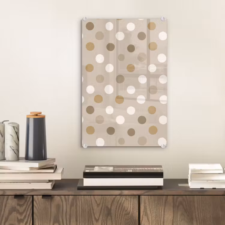 Glas schilderij - Polka - Dots - Beige — 2
