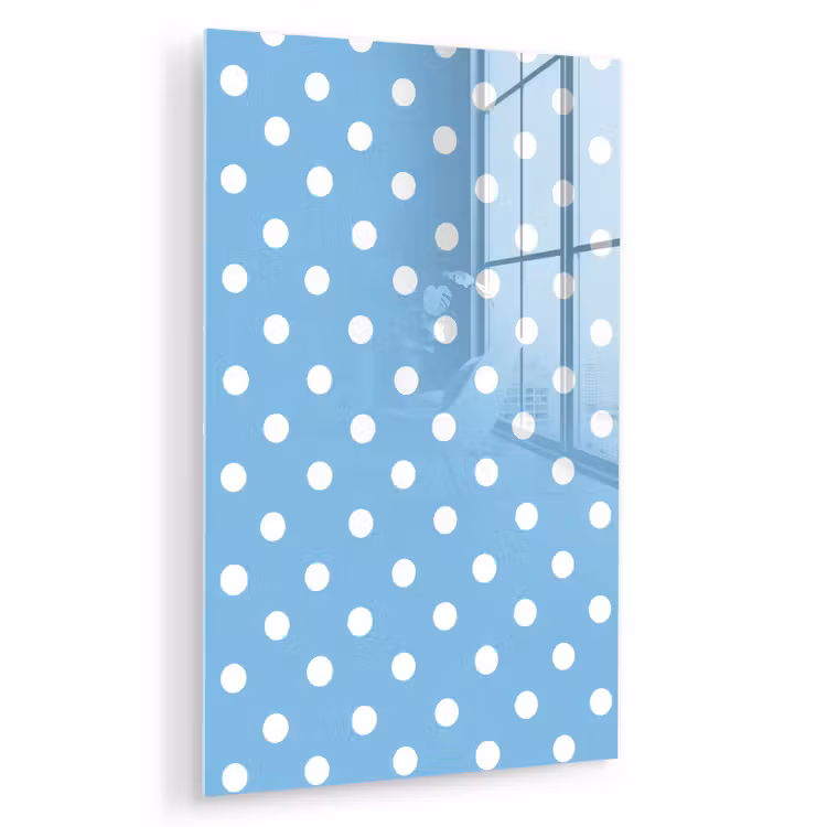 Glas schilderij - Polka - Dots - Blauw — 1