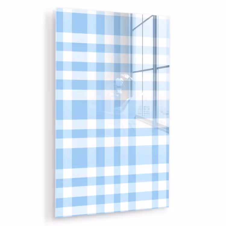 Glas schilderij - Ruit - Patroon - Blauw — 1