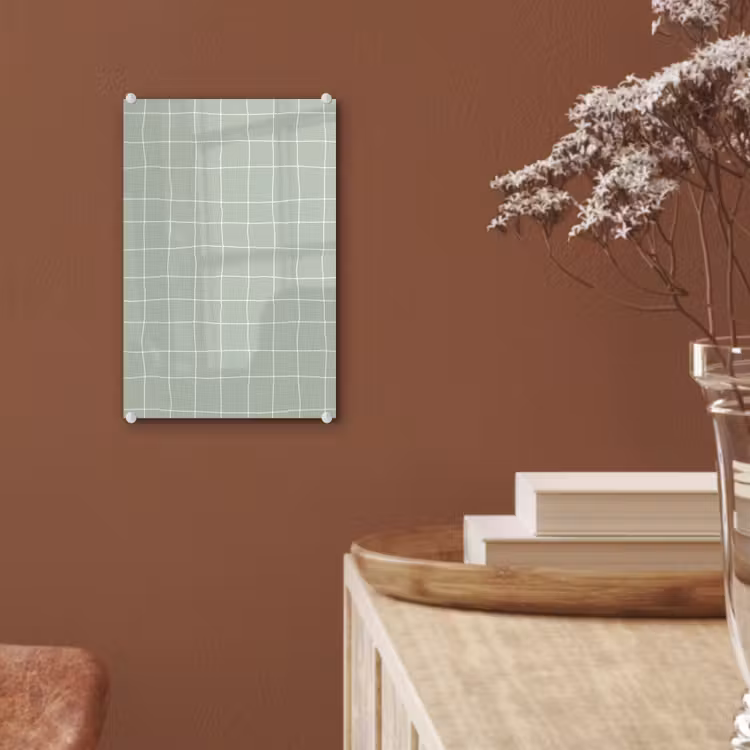 Glas schilderij - Ruitpatroon - Golvend - Groen — 6
