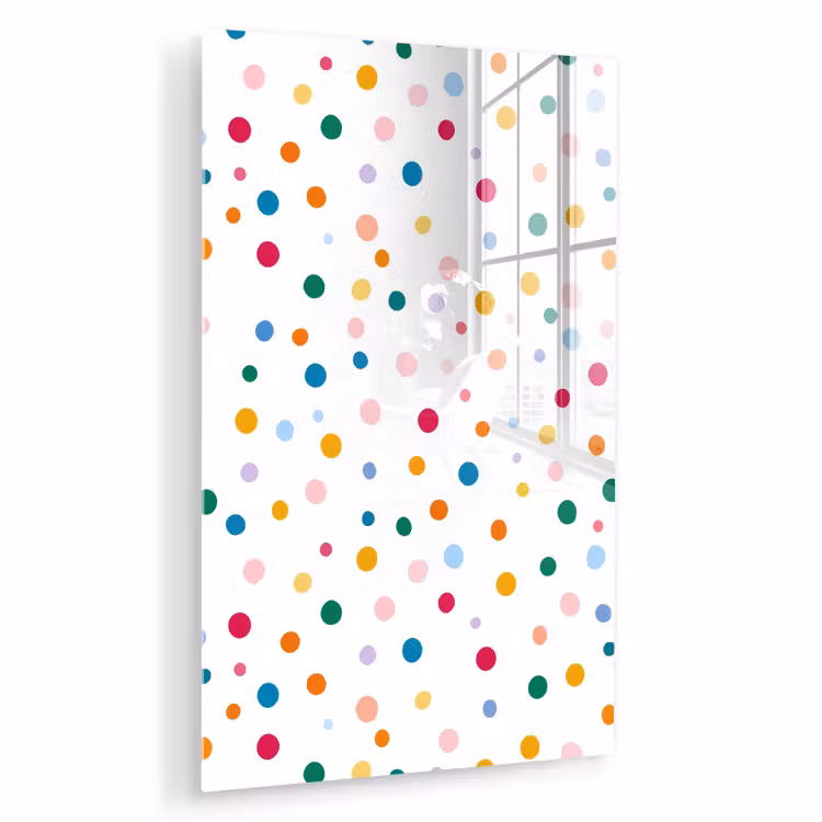 Glas schilderij - Stippen - Speels - Kleurrijk — 1
