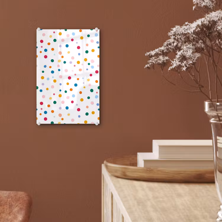 Glas schilderij - Stippen - Speels - Kleurrijk — 6