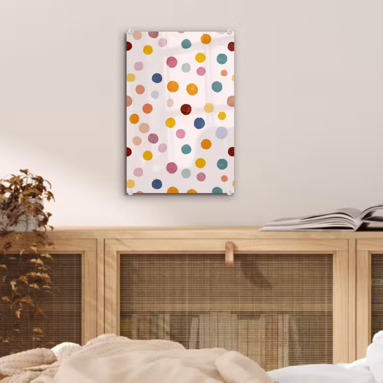 Glas schilderij - Stippen - Subtiel - Kleurrijk — 5