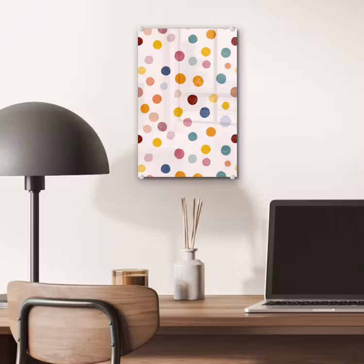 Glas schilderij - Stippen - Subtiel - Kleurrijk — 7