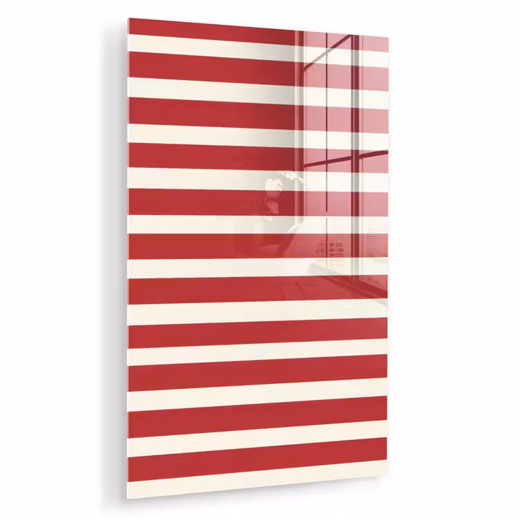 Glas schilderij - Strepen - Patroon - Rood — 1