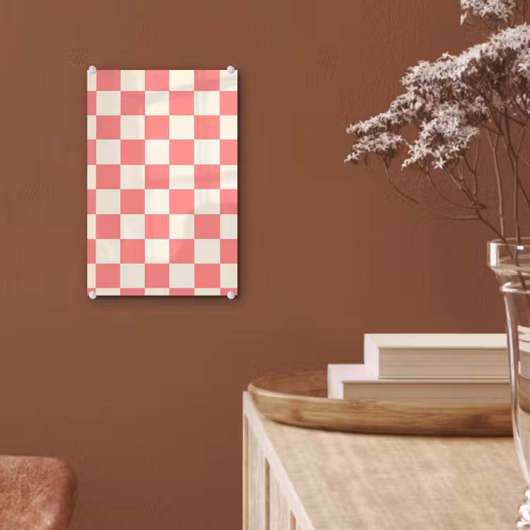 Glas schilderij - Traditioneel - Patroon - Roze — 6