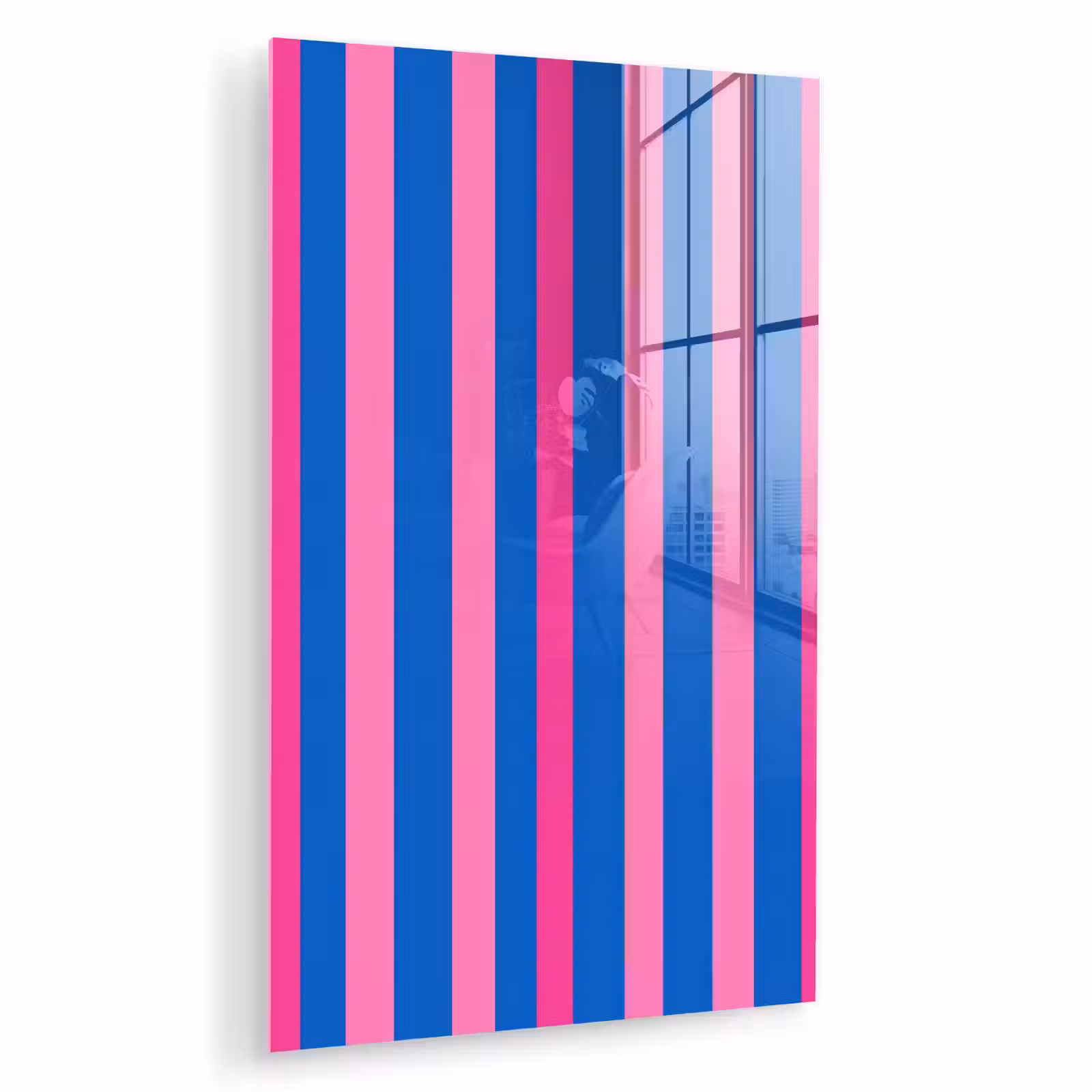 Glas schilderij - Modern - Optisch - Roze — 1