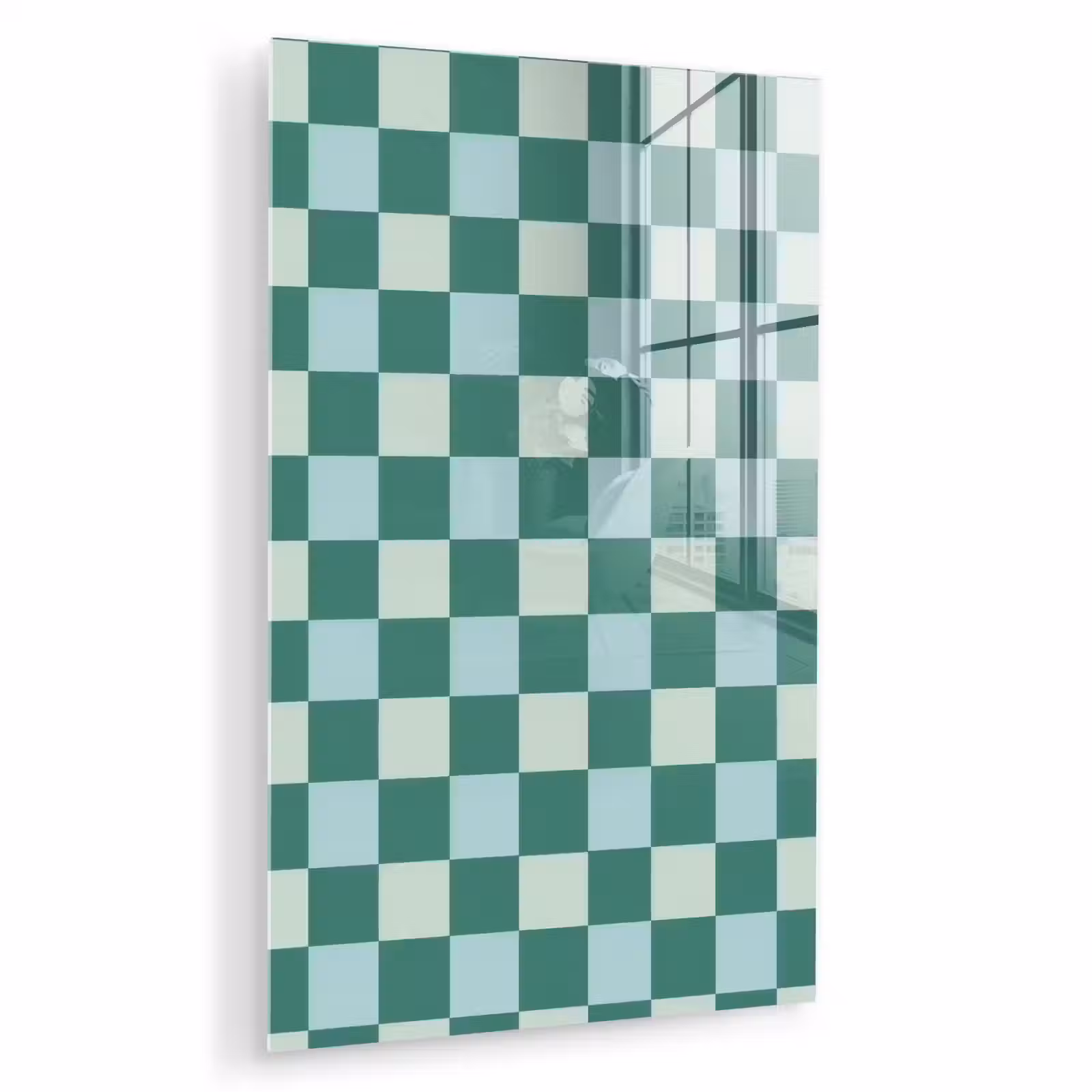 Glas schilderij - Schaak - Klassiek - Groen — 1