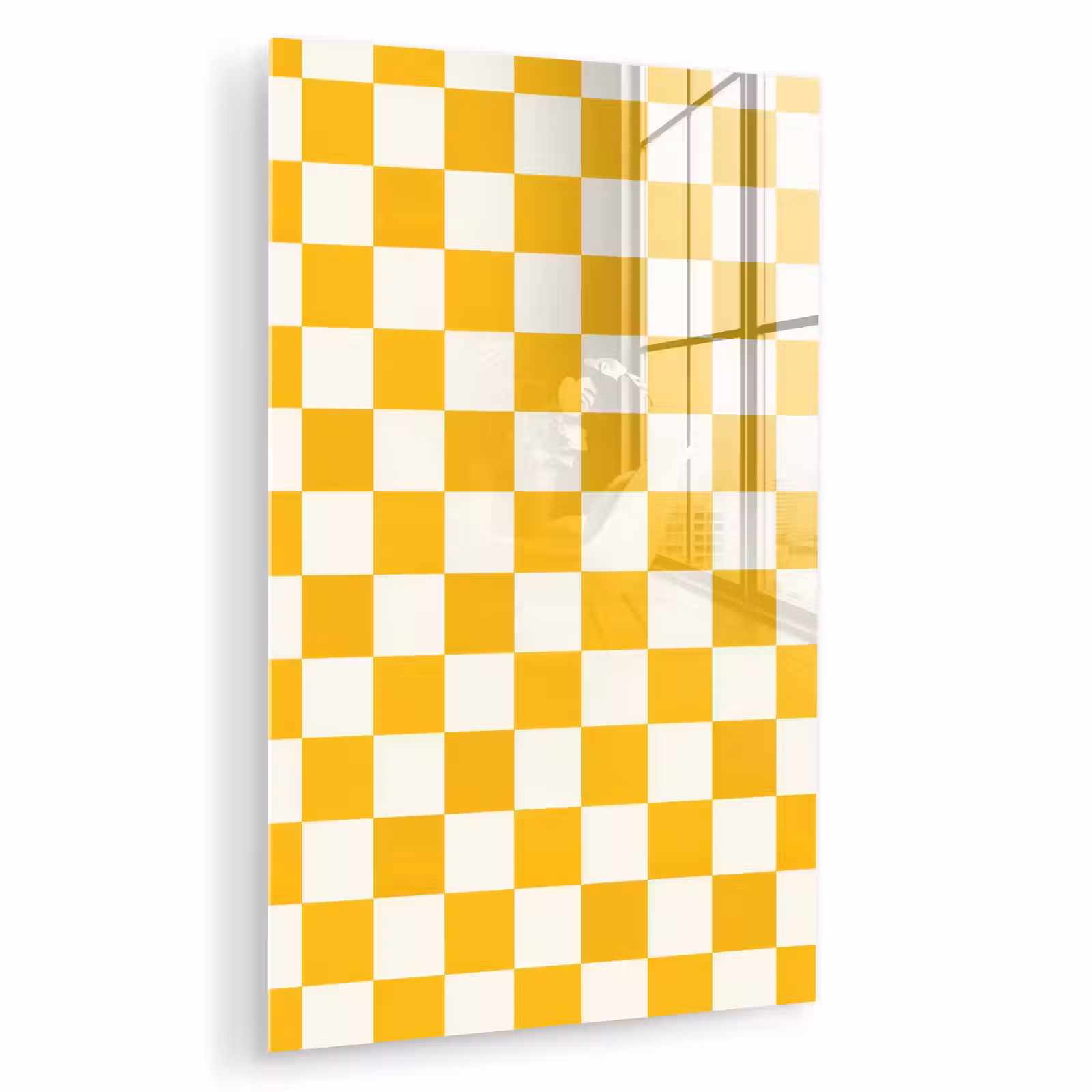 Glas schilderij - Traditioneel - Patroon - Geel — 1