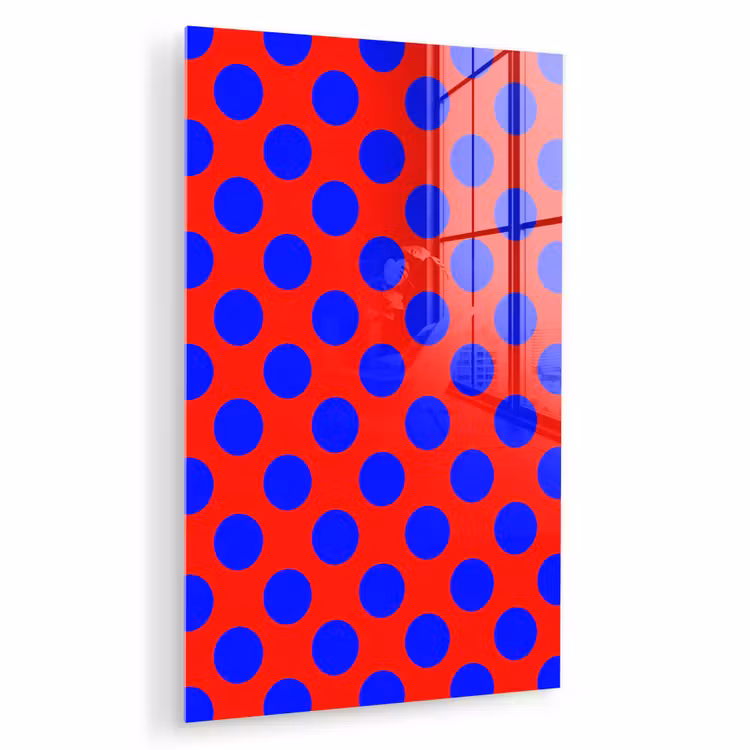 Glas schilderij - Dots - Klassiek - Rood — 1
