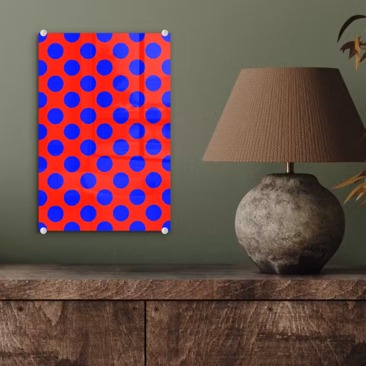 Glas schilderij - Dots - Klassiek - Rood — 4