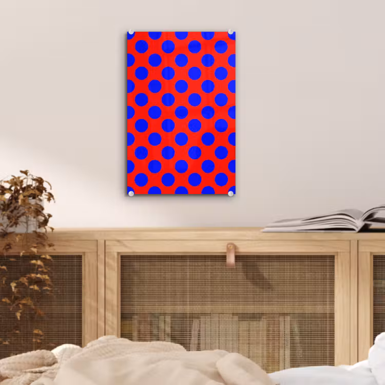 Glas schilderij - Dots - Klassiek - Rood — 5