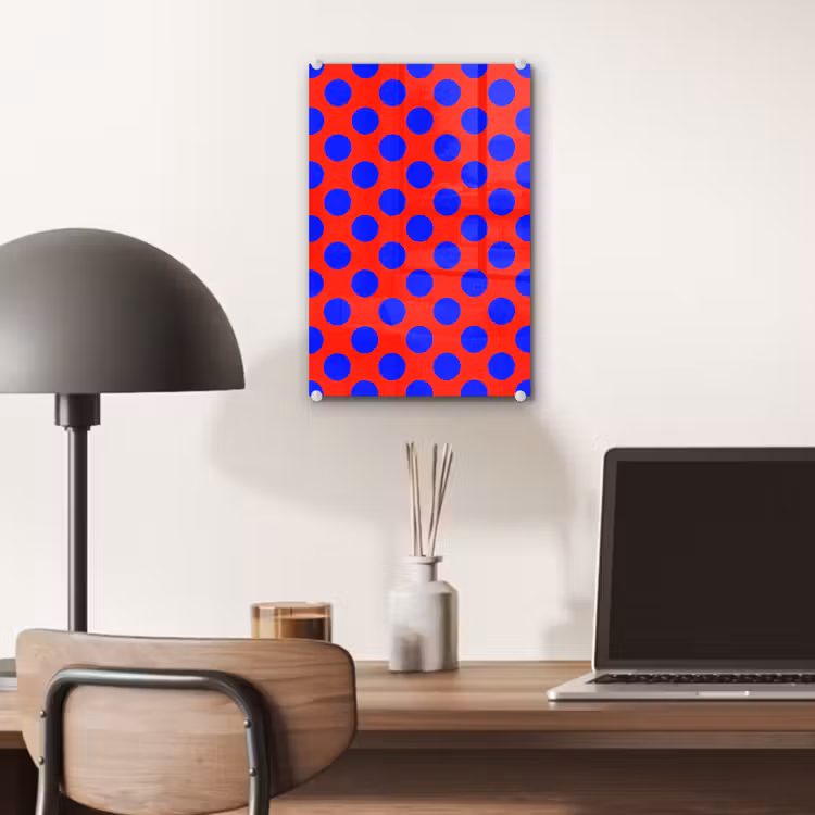 Glas schilderij - Dots - Klassiek - Rood — 7