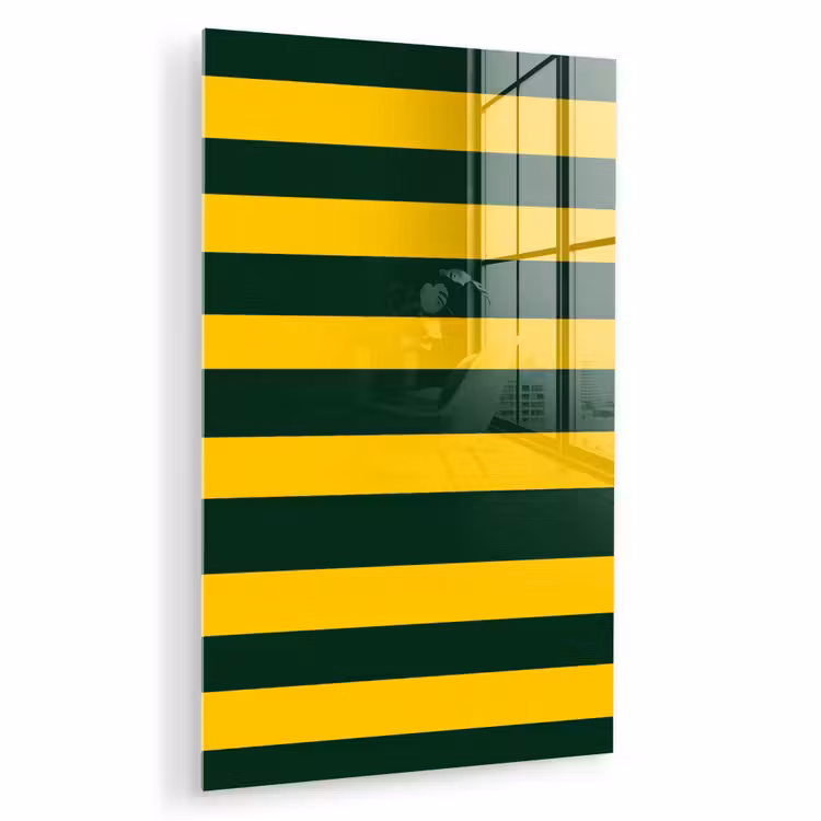 Glas schilderij - Klassiek - Strepen - Groen — 1