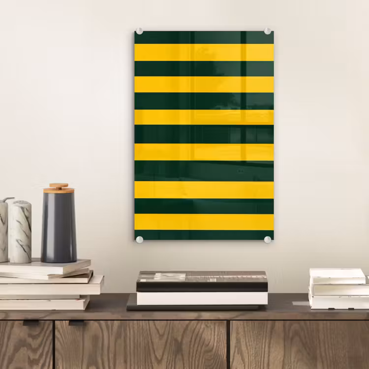 Glas schilderij - Klassiek - Strepen - Groen — 2