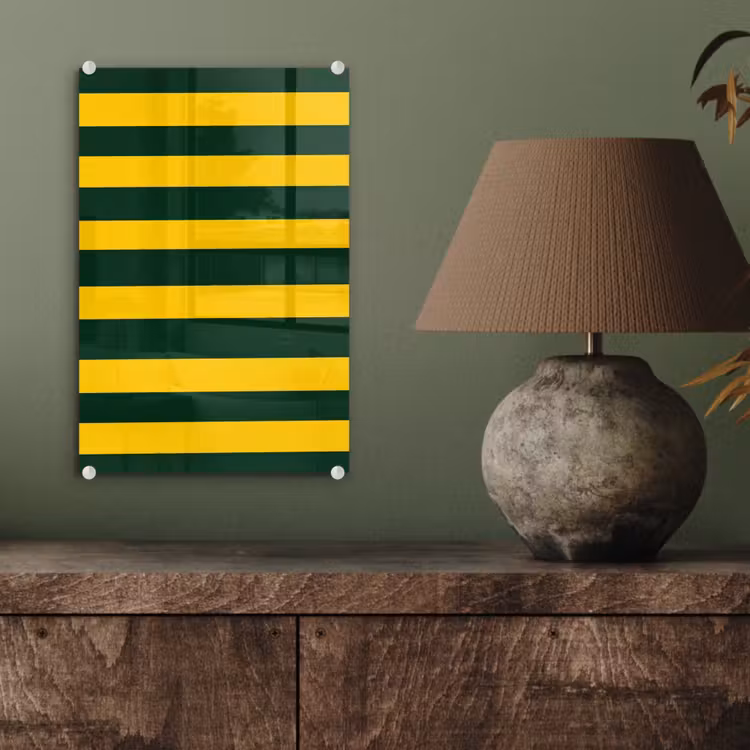 Glas schilderij - Klassiek - Strepen - Groen — 4
