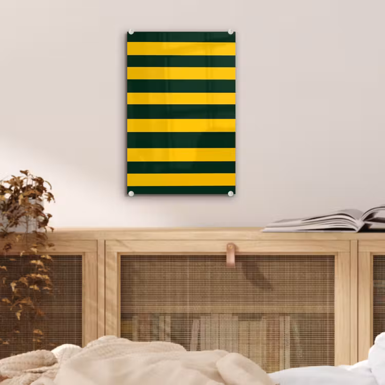Glas schilderij - Klassiek - Strepen - Groen — 5
