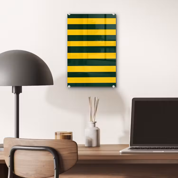 Glas schilderij - Klassiek - Strepen - Groen — 7