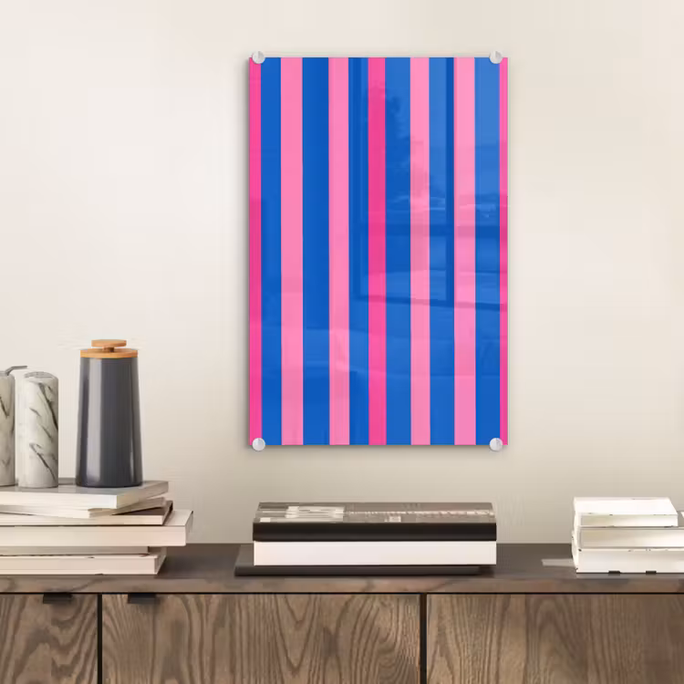 Glas schilderij - Modern - Optisch - Roze — 2