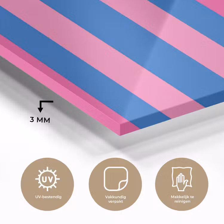 Glas schilderij - Modern - Optisch - Roze — 3