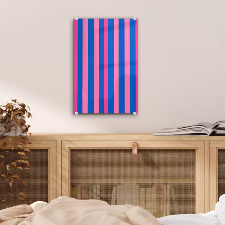 Glas schilderij - Modern - Optisch - Roze — 5