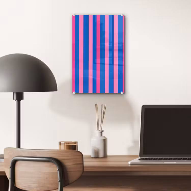 Glas schilderij - Modern - Optisch - Roze — 7