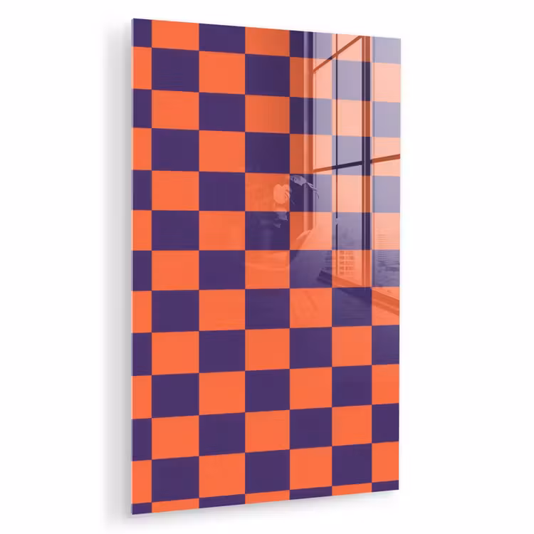 Glas schilderij - Patroon - Klassiek - Paars — 1