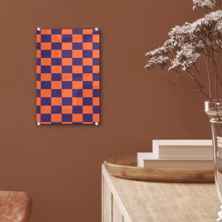 Glas schilderij - Patroon - Klassiek - Paars — 6