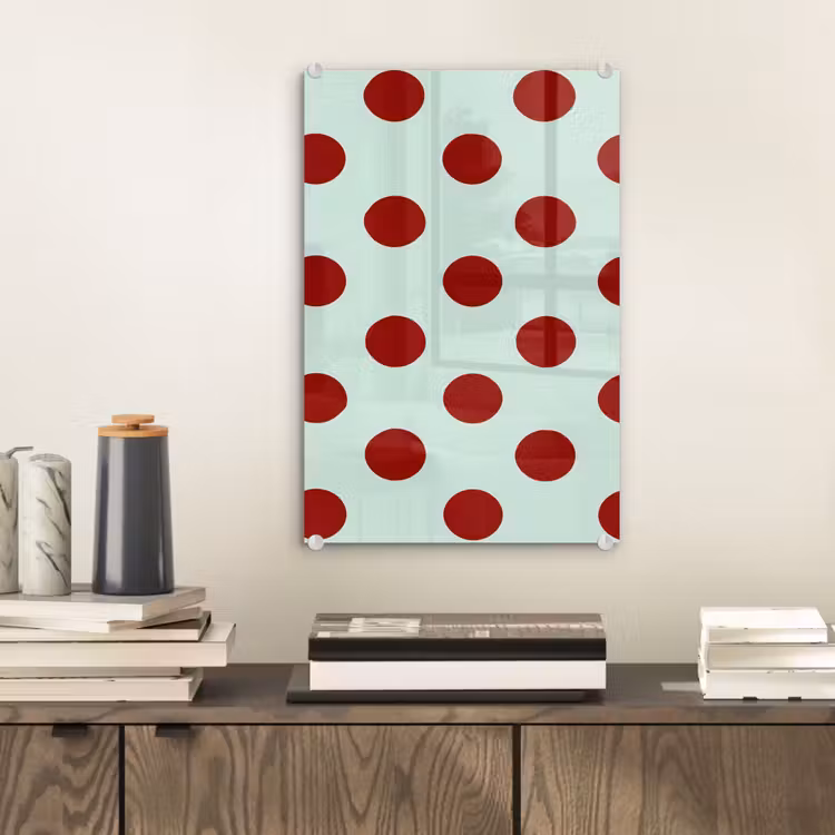 Glas schilderij - Polka - Dots - Rood — 2