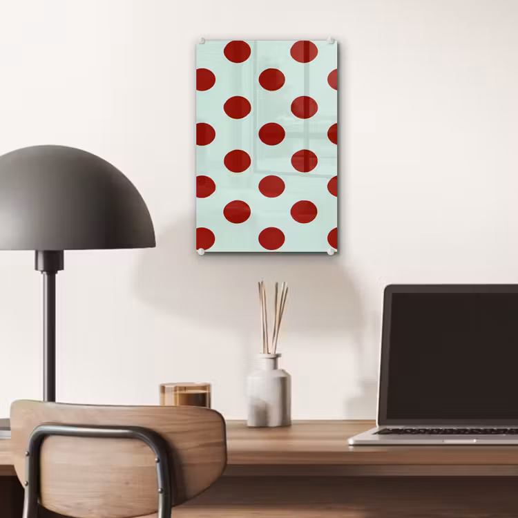 Glas schilderij - Polka - Dots - Rood — 7
