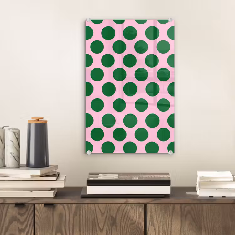 Glas schilderij - Polkadots - Patroon - Groen — 2