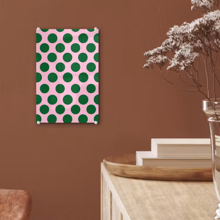 Glas schilderij - Polkadots - Patroon - Groen — 6